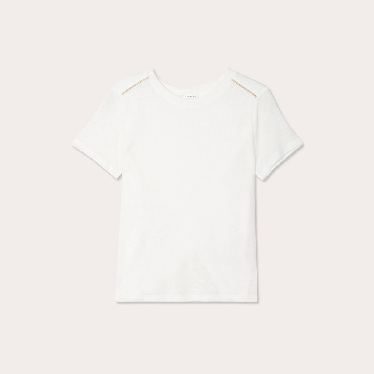 T-shirt manches courtes ecru femme
