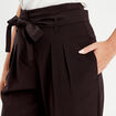 Pantalon paperbag fluide noir femme