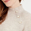 Robe pull droite col rond sable femme