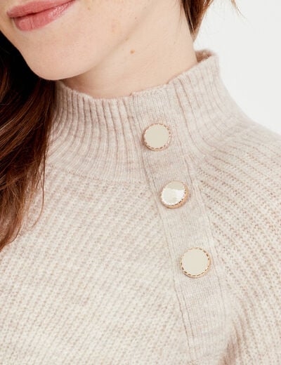 Robe pull droite col rond sable femme