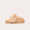 Chaussons fausse fourrure sable femme