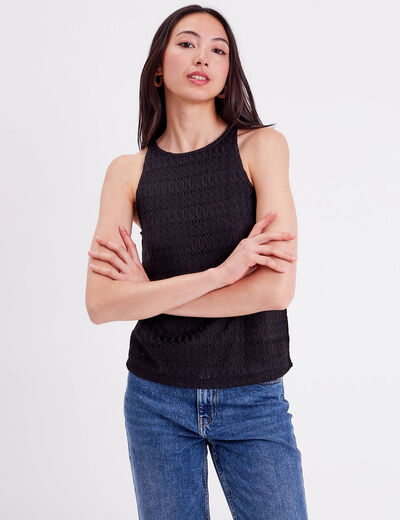 Débardeur doublure dentelle noir femme