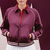Sweat zippé manches longues prune femme