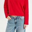 Sweat manches longues rouge femme