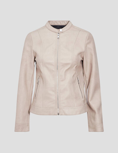 Veste droite zippée sable femme
