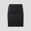 Jupe droite denim noir enduit femme