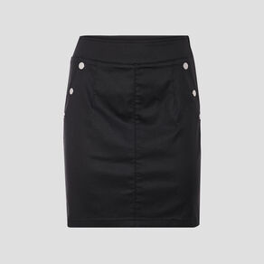 jupe droite denim noir enduit femme Jupe droite denim noir enduit femme