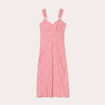 Robe longue évasée rose femme