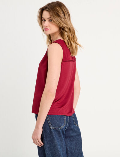 Débardeur sans manches rouge foncé femme
