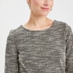 Robe droite manches 3/4 tweed noir femme
