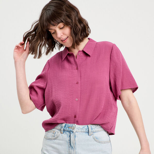 chemise manches courtes prune femme Chemise manches courtes prune femme