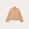 Veste matelassée col montant beige femme