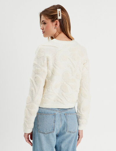 Pull manches longues ecru femme