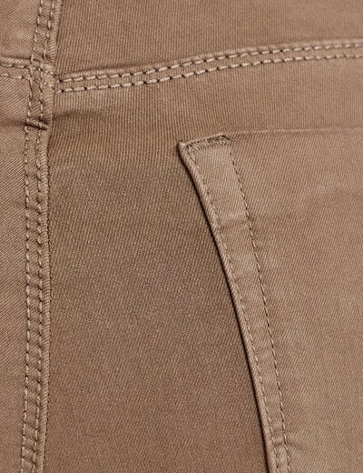 Jeans slim 5 poches taupe femme