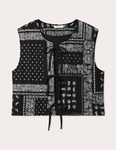 Gilet sans manches matelassé noir femme