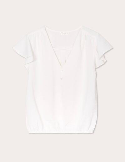 Blouse manches courtes ecru femme