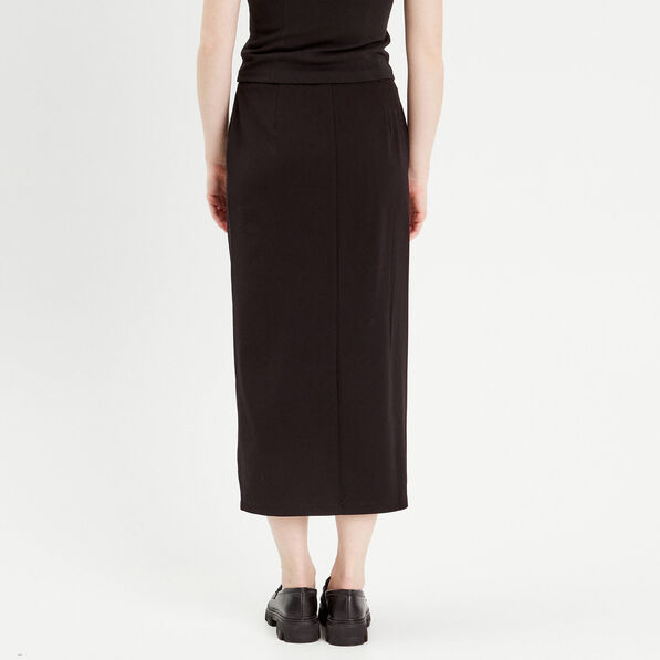 jupe longue droite fendue noir femme Jupe longue droite fendue noir femme