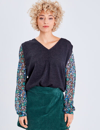 T-shirt manches longues noir femme