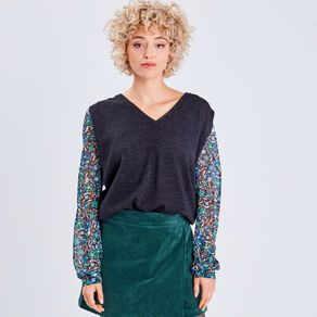 t shirt manches longues noir femme T-shirt manches longues noir femme
