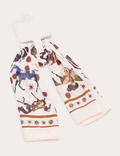 Foulard carré blanc femme