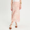 Jupe longue évasée rose pastel femme