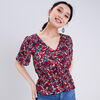 Blouse manches courtes bleu marine femme