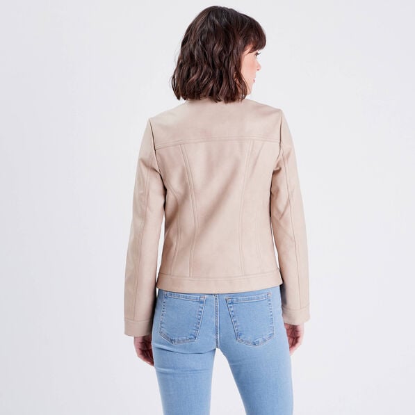 veste droite zippee sable femme Veste droite zippée sable femme