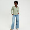 Vareuse droite courte col classique vert femme