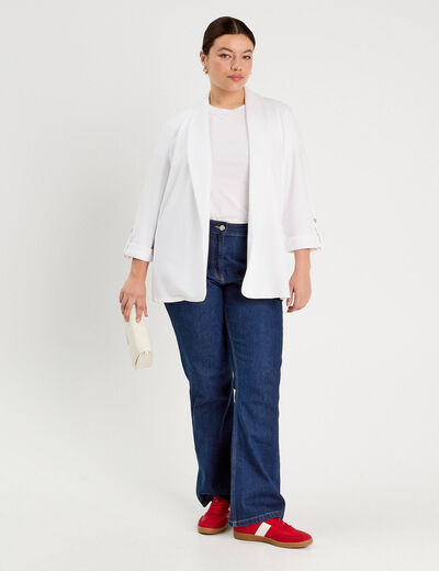 Veste blazer manches 3/4 ecru femme