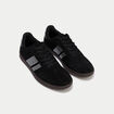 Baskets basses &agrave; lacets denim noir enduit femme