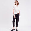 Pantalon chino 7/8ème noir femme