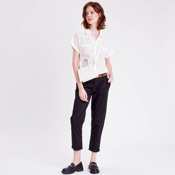 pantalon chino 78eme noir femme Pantalon chino 7/8ème noir femme