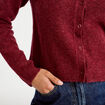 Gilet boutonn&eacute; manches longues rouge fonc&eacute; femme