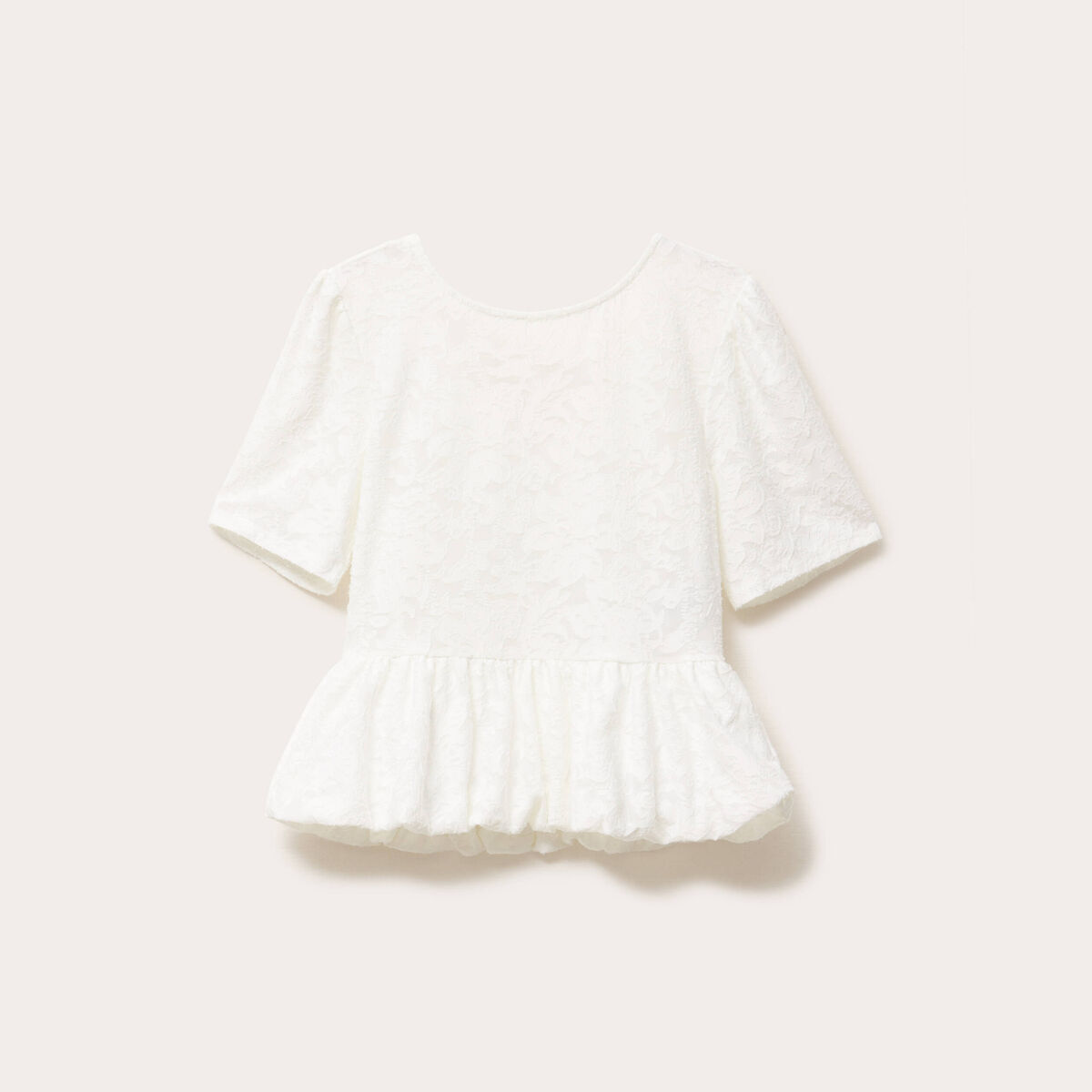 Blouse manches courtes ecru femme
