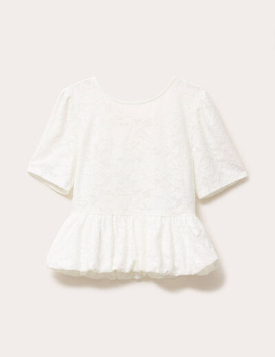 Blouse manches courtes ecru femme