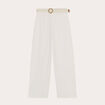 Pantalon large fluide ceinturé sable femme