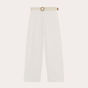 pantalon large fluide ceinture sable femme Pantalon large fluide ceinturé sable femme