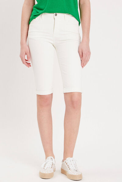 Pantacourt blanc femme