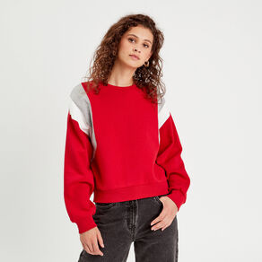 Sweat manches longues rouge femme