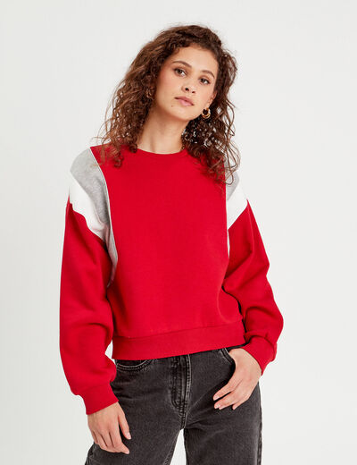 Sweat manches longues rouge femme