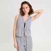 Gilet sans manches noeuds bleu marine femme
