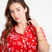 Robe courte &eacute;vas&eacute;e col chemise rouge femme