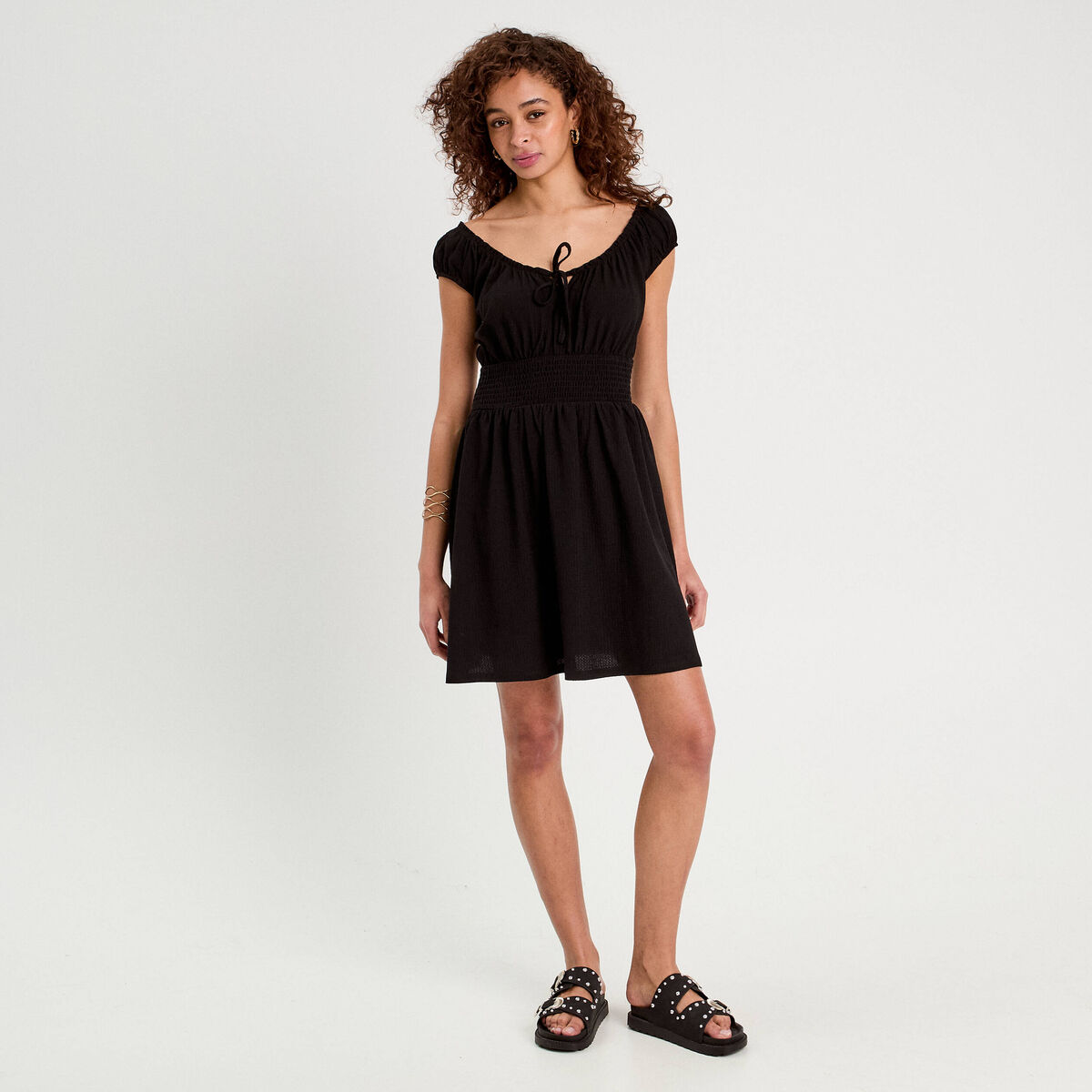 Robe Love Bites Évasée Noir