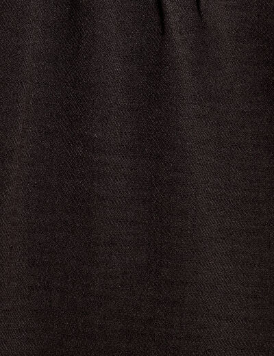 Robe évasée taille fronces noir femme