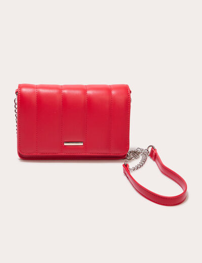 Sac matelassé avec chaîne rouge fluo femme