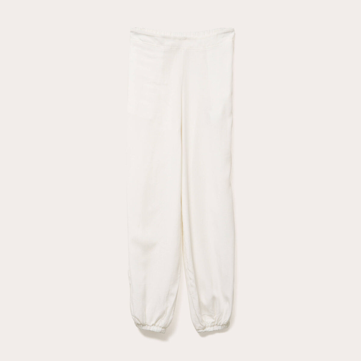 Pantalon large taille standard ecru femme