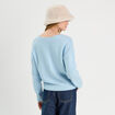 Gilet manches longues bleu ciel femme