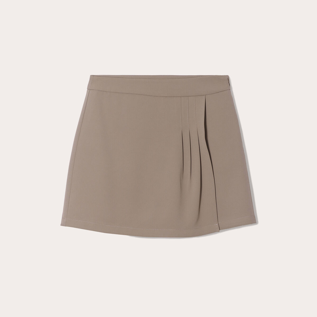 Jupe-short évasée vert kaki femme