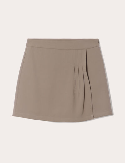 Jupe-short évasée vert kaki femme