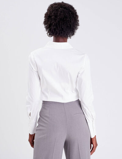 Chemise manches longues ecru femme